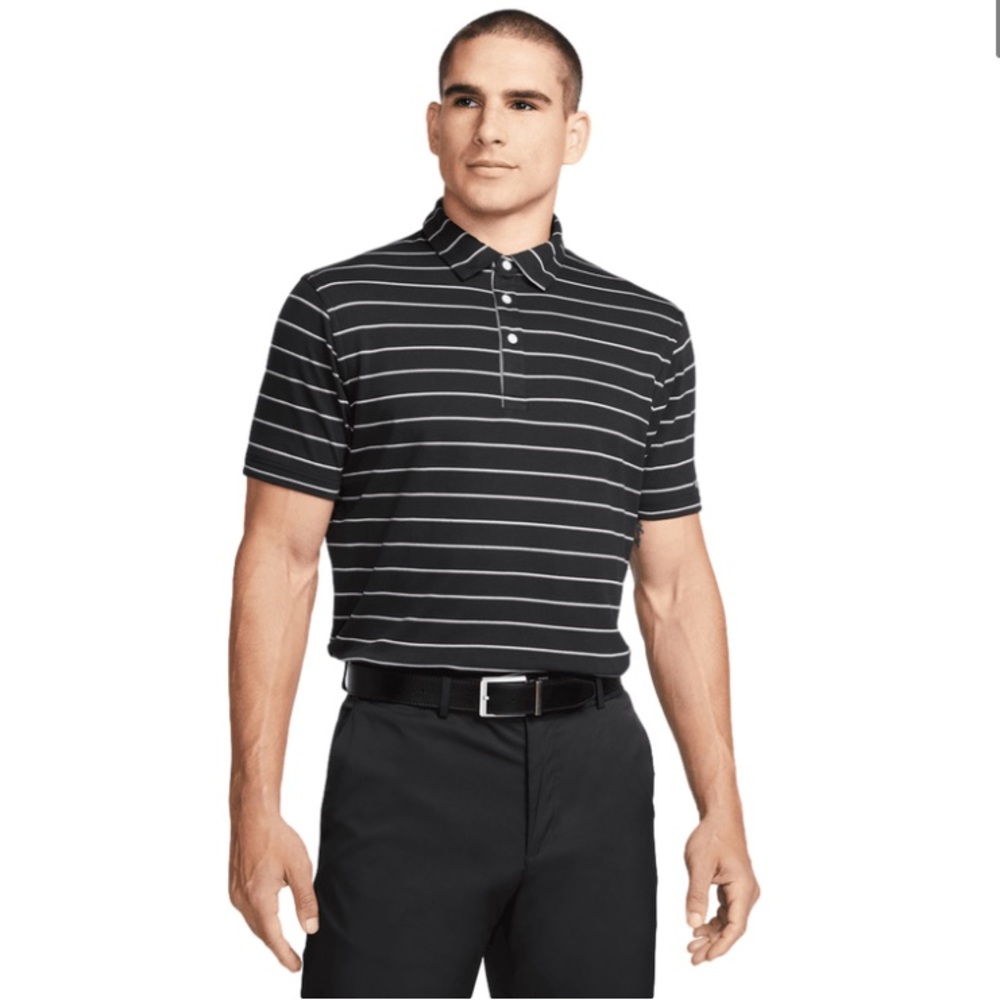 Men’s Nike Golf Polo Black with White Pin Stripes, Size XL extra large